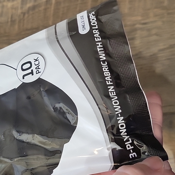10PK Non- Medical Black Face Masks - Picture 3 of 4